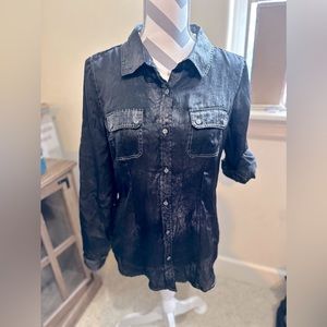 Calvin Klein Metallic sheer blouse